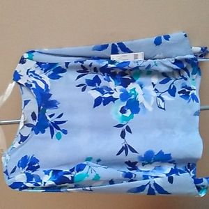 NWT Counterparts Blue Floral Blouse (S)
